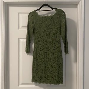 DVF Fitted Moss Green Dress